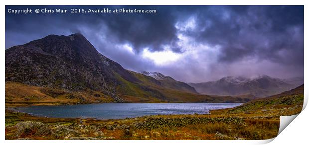 Rain in the Ogwen Valley, Snowdonia. Print by Black Key Photography