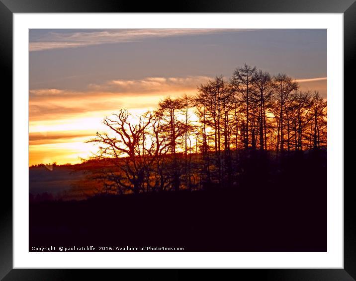 sunset in the wye valley Framed Mounted Print by paul ratcliffe