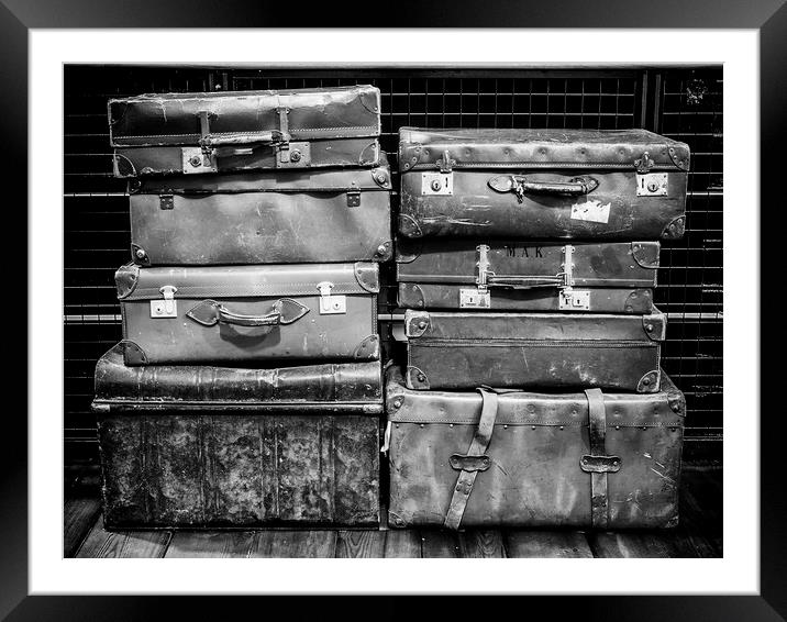 Vintage Suitcases Framed Mounted Print by Jonathan Thirkell