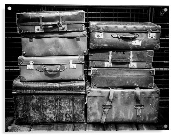 Vintage Suitcases Acrylic by Jonathan Thirkell