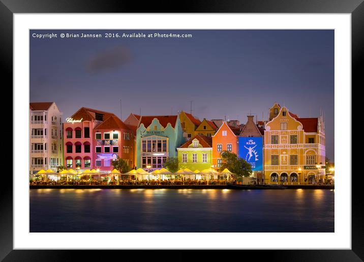 Twilight over Curacoa Framed Mounted Print by Brian Jannsen