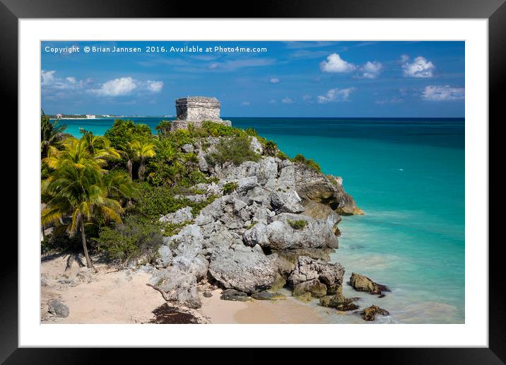 Mayan Temple at Tulum Framed Mounted Print by Brian Jannsen