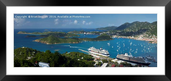 St Thomas Panoramic Framed Mounted Print by Brian Jannsen