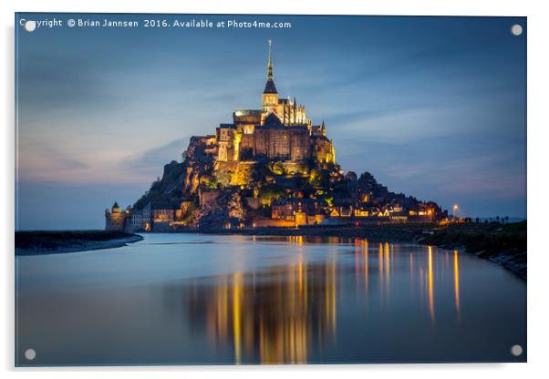 Twilight over Mont Saint Michel Acrylic by Brian Jannsen