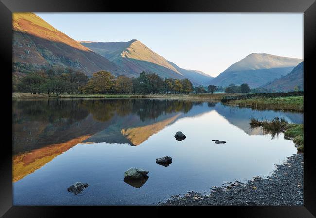 Golden reflections. Brothers Water, Cumbria, UK. Framed Print by Liam Grant