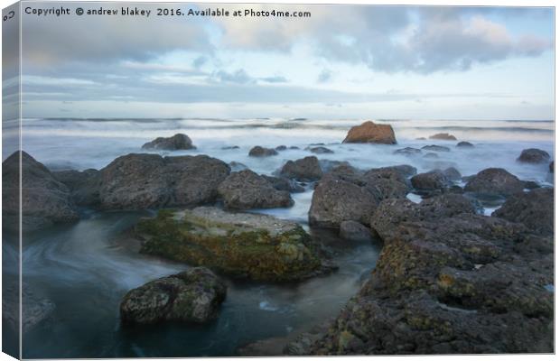 Graham Sands, Incoming tide Canvas Print by andrew blakey