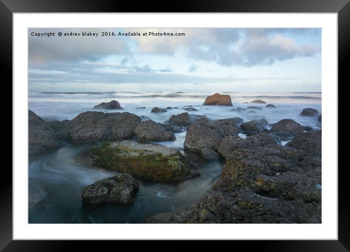 Graham Sands, Incoming tide Framed Mounted Print by andrew blakey