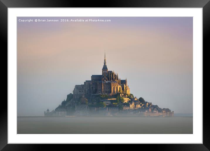 Misty dawn at Mont Saint Michel Framed Mounted Print by Brian Jannsen