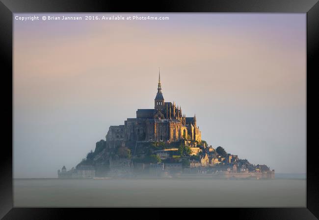 Misty dawn at Mont Saint Michel Framed Print by Brian Jannsen