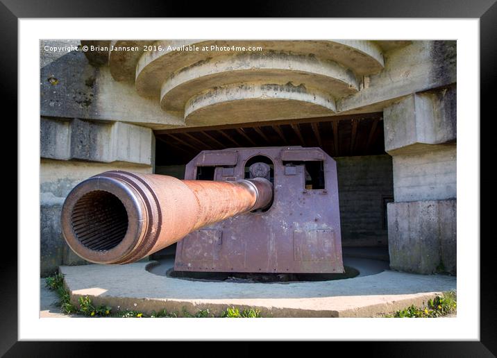 German D-Day Gun Framed Mounted Print by Brian Jannsen