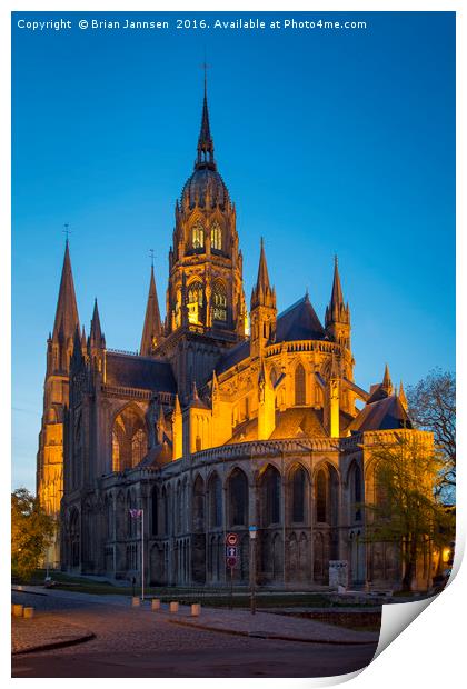 Cathedrale Notre Dame de Bayeux Print by Brian Jannsen