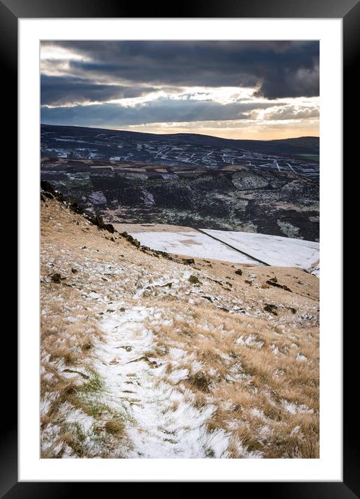 Winter colours on the moors Framed Mounted Print by Andrew Kearton