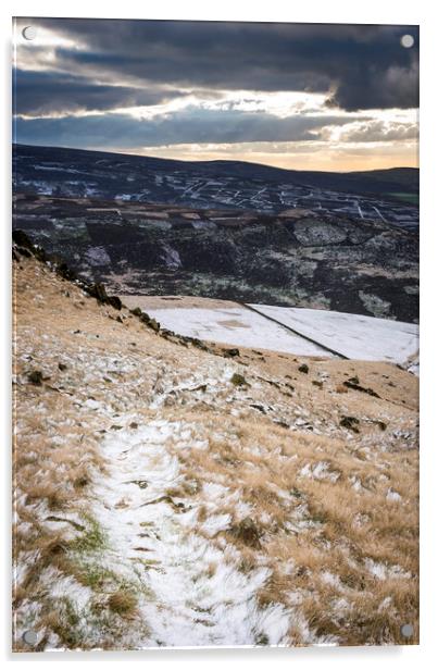 Winter colours on the moors Acrylic by Andrew Kearton