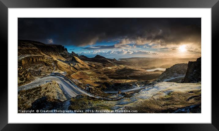 The Quiraing Winter Light on Isle of Skye Framed Mounted Print by Creative Photography Wales