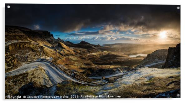 The Quiraing Winter Light on Isle of Skye Acrylic by Creative Photography Wales