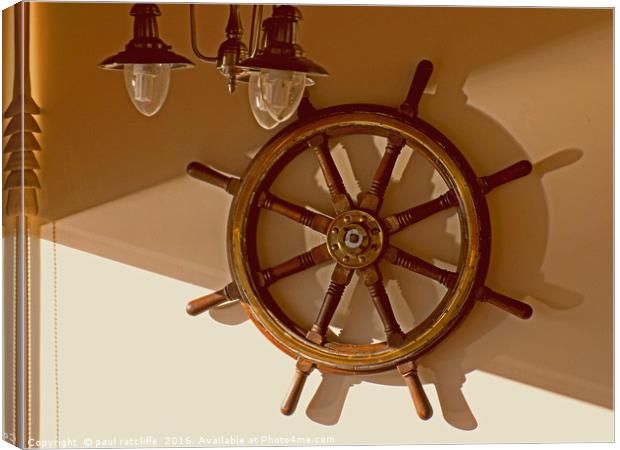 ships wheel Canvas Print by paul ratcliffe