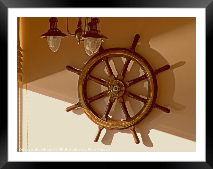 ships wheel Framed Mounted Print by paul ratcliffe