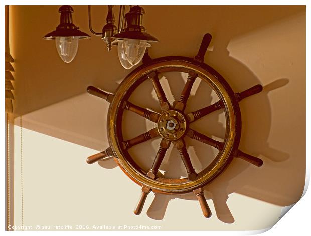 ships wheel Print by paul ratcliffe