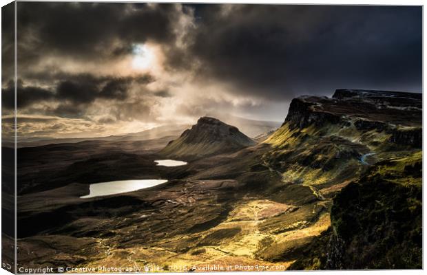 Quiraing Winter Storm, Isle of Skye Canvas Print by Creative Photography Wales
