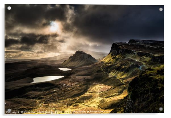Quiraing Winter Storm, Isle of Skye Acrylic by Creative Photography Wales