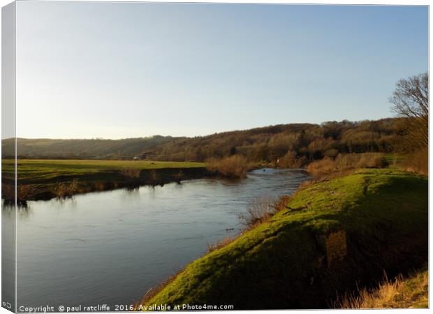 banks of the river wye,herefordshire Canvas Print by paul ratcliffe