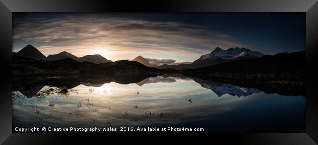 The Black Cuiliins Reflection, Isle of Skye Framed Print by Creative Photography Wales