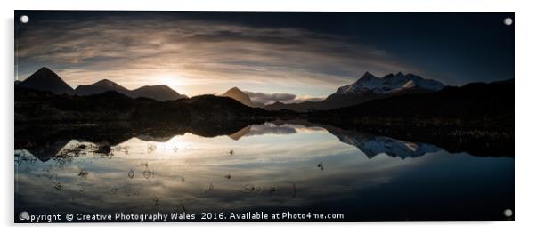 The Black Cuiliins Reflection, Isle of Skye Acrylic by Creative Photography Wales