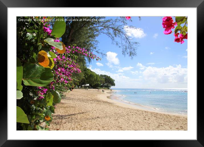 A day at the Beach Framed Mounted Print by Jane Emery