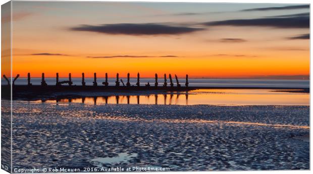 Morecambe Bay sunset Canvas Print by Rob Mcewen