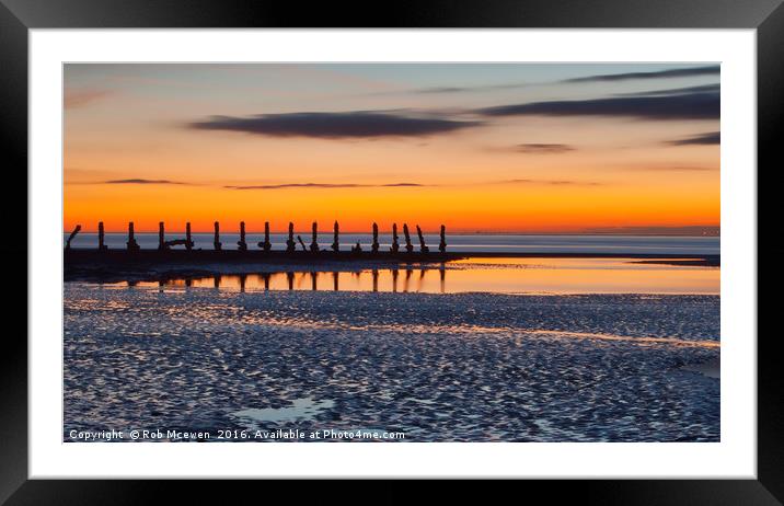 Morecambe Bay sunset Framed Mounted Print by Rob Mcewen