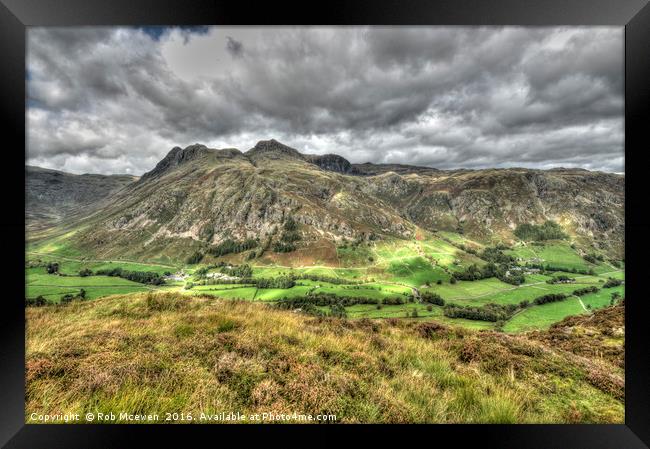 The Langdale Pikes Framed Print by Rob Mcewen