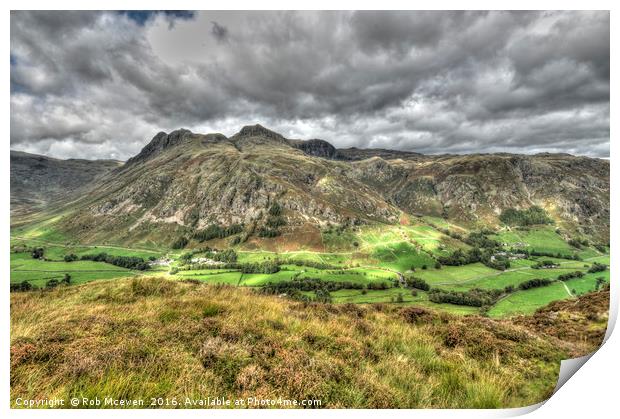 The Langdale Pikes Print by Rob Mcewen