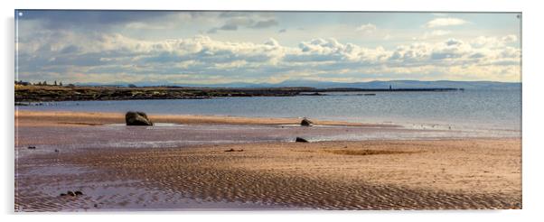 The beach at Seamill, Firth of Clyde, Scotland Acrylic by Pauline MacFarlane