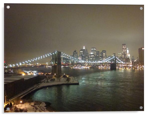 Brooklyn Bridge Acrylic by Mark Burnett
