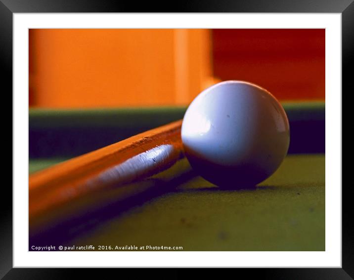 the cue ball Framed Mounted Print by paul ratcliffe
