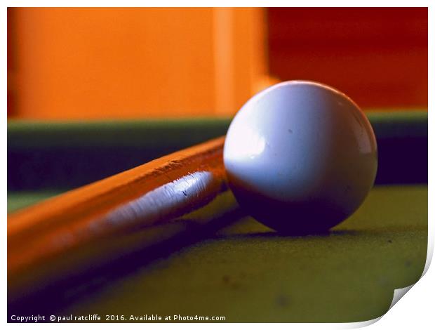 the cue ball Print by paul ratcliffe