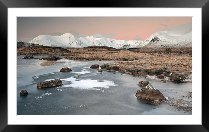 Lochan Sunrise Framed Mounted Print by Grant Glendinning