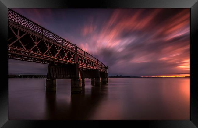 Tay Bridge at Sunset Framed Print by Ben Hirst