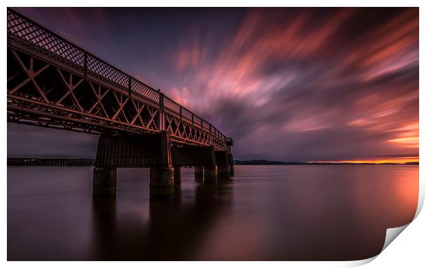 Tay Bridge at Sunset Print by Ben Hirst