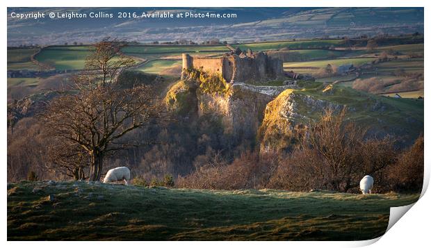 Sunset at Castle Carreg Cennen  Print by Leighton Collins