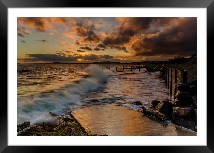 Stormy seas at Monifieth Framed Mounted Print by Ben Hirst