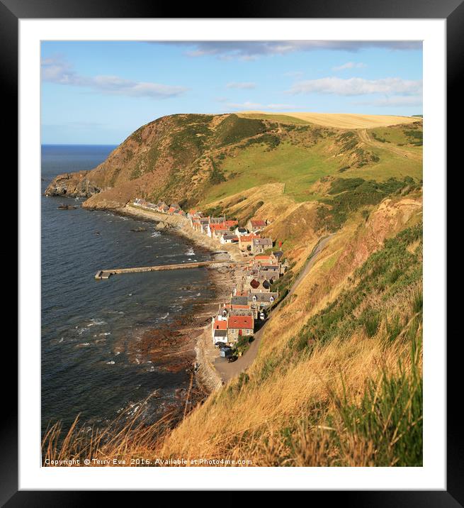 A Summers Evening at Crovie Framed Mounted Print by Terry Eve