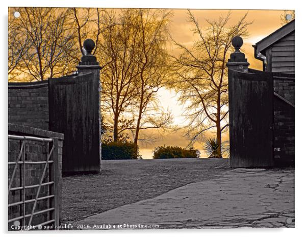bulmers gates herefordshire Acrylic by paul ratcliffe