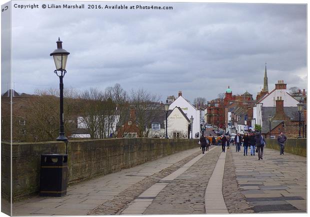 Elvet Bridge Durham. Canvas Print by Lilian Marshall