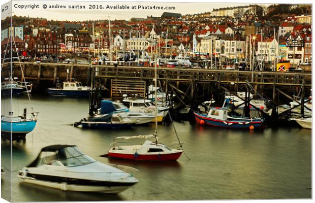 SCARBOROUGH FISHING HARBOUR Canvas Print by andrew saxton