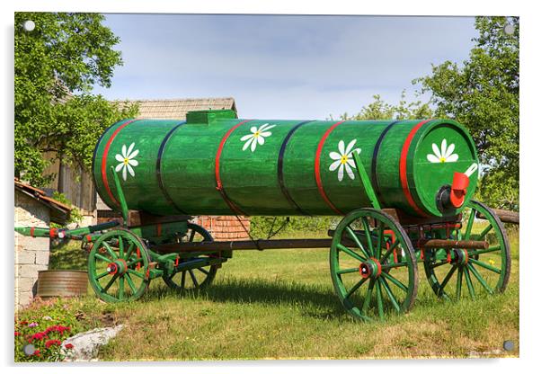 Old farm machinery in Nova Vas, Slovenia Acrylic by Ian Middleton