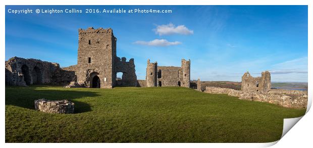 Llansteffan Castle South Wales Print by Leighton Collins