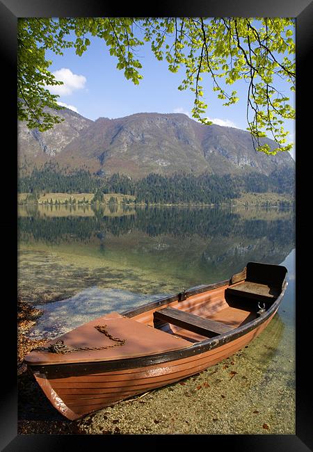 Tranquil alpine lake. Framed Print by Ian Middleton