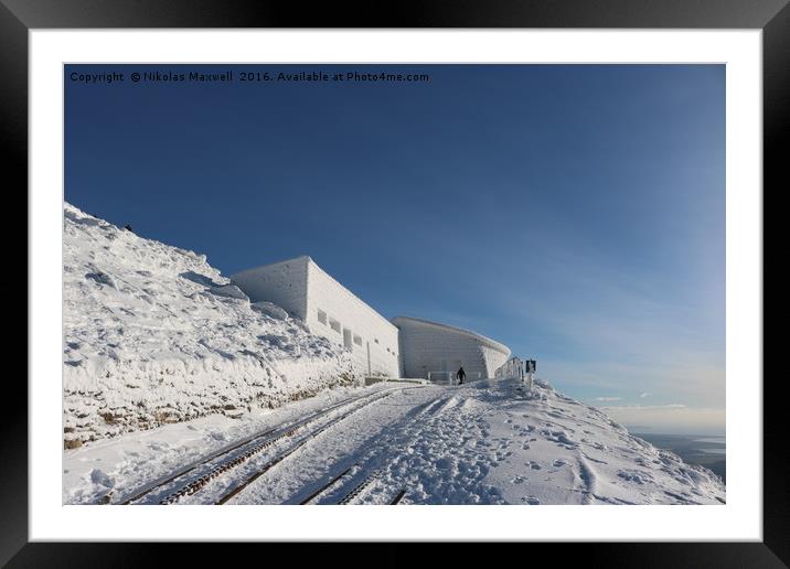 Frozen Summit of Snowdon Framed Mounted Print by Nikolas Maxwell
