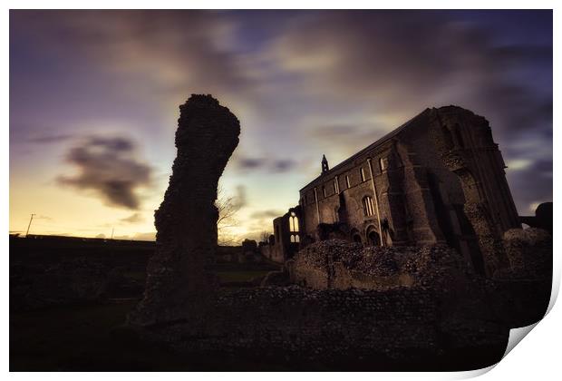 Dusk at the priory Print by Gary Pearson